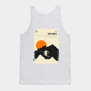 Saint Moritz Vintage Minimal Travel Poster Art Tank Top